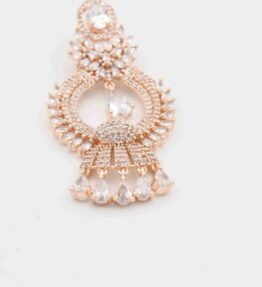 Rose Gold Ethnic AD Earrings