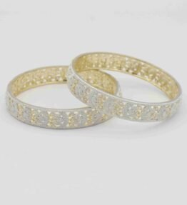 Silver Plated Ethnic AD Bangles