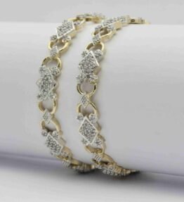 White AD Diamond Shaped Bangles