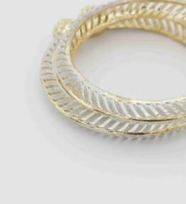 White AD Ethnic Bangles