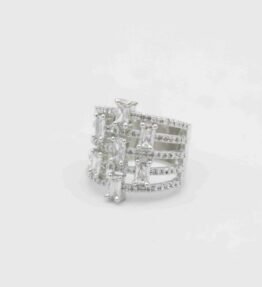 White AD Multilayered Ring