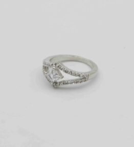 White Square Stone AD Ring